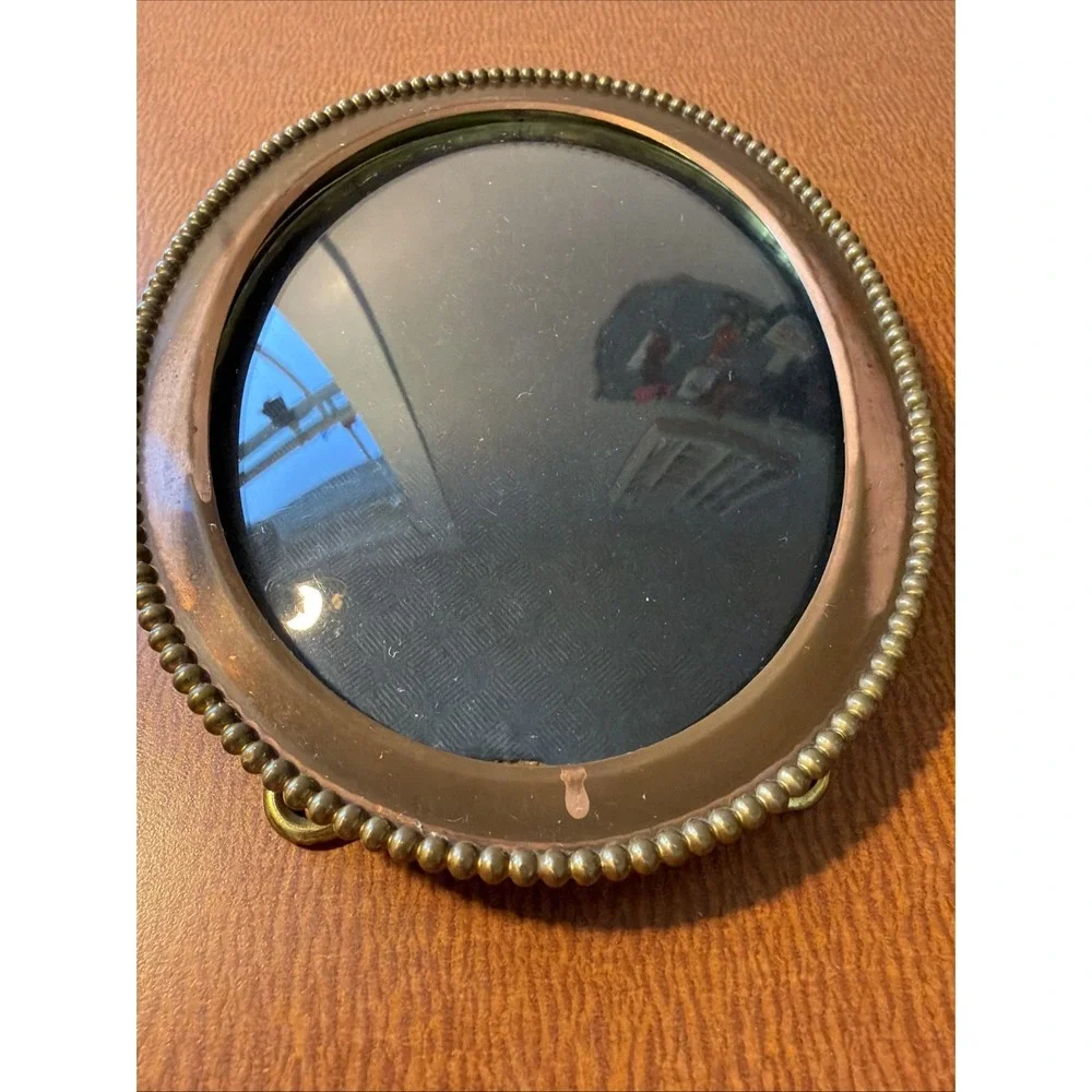 Antique Oval Bronze Photo Frame With Convex Bubble Glass 4
